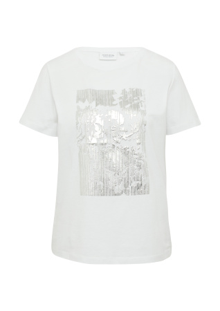 Футболка с мерцающим принтом Comma Ci