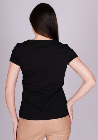 Футболка черного цвета с надписью Comma 