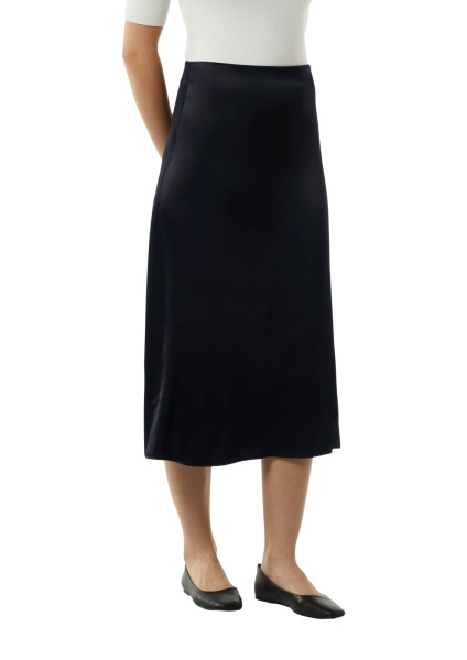 Сатиновая юбка-миди темно-синего Comma