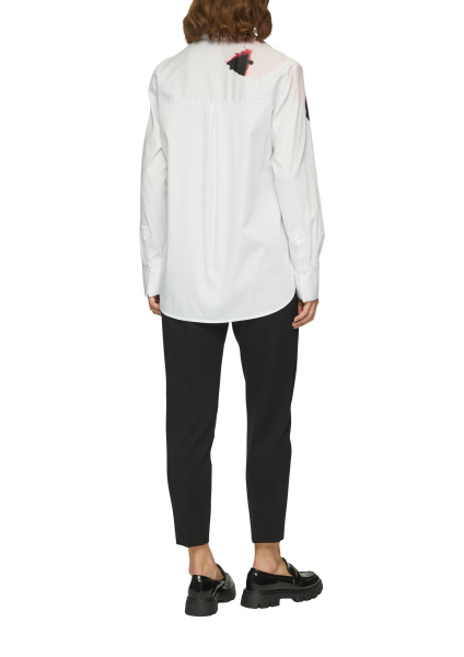 Белая блуза из хлопка с акцентным цветком S.Oliver