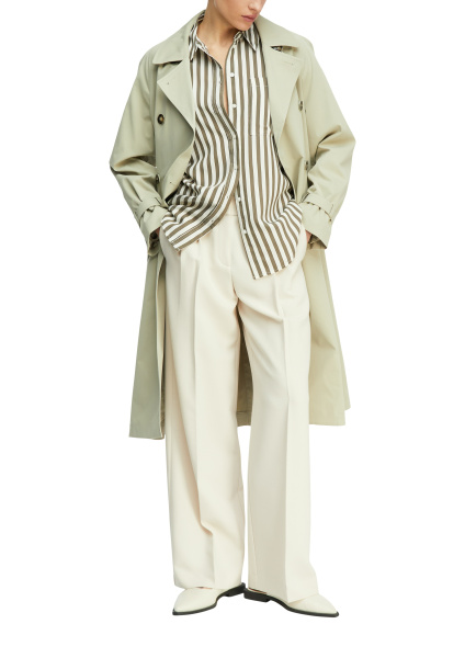 Блуза в полоску хаки с эффектом жаккарда Comma