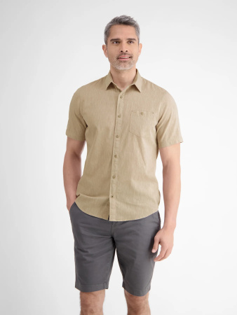 Сорочка из смеси льна и хлопка бежевая  Lerros