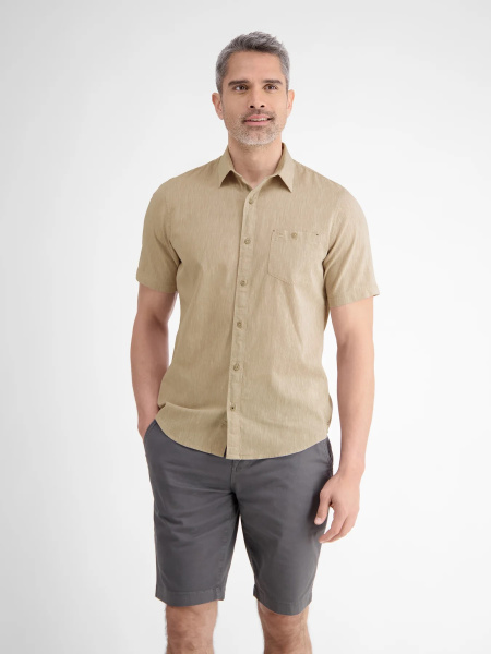 Сорочка из смеси льна и хлопка бежевая  Lerros