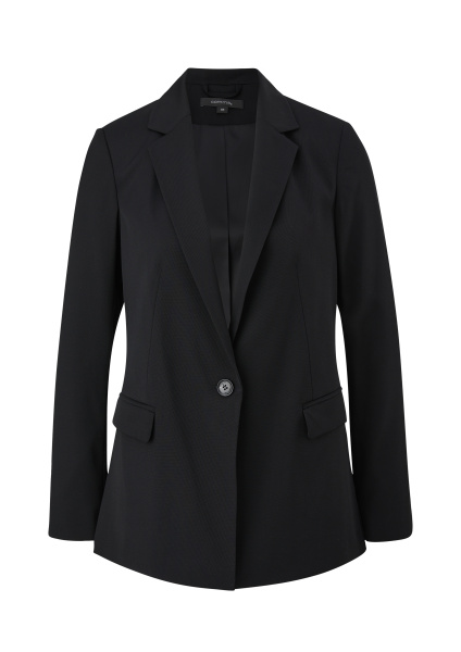 Черный удлиненный блейзер Comma