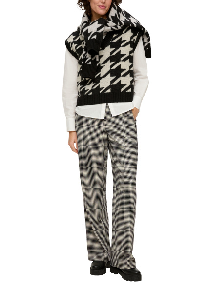 Широкие брюки в мелкую гусиную лапку S.Oliver