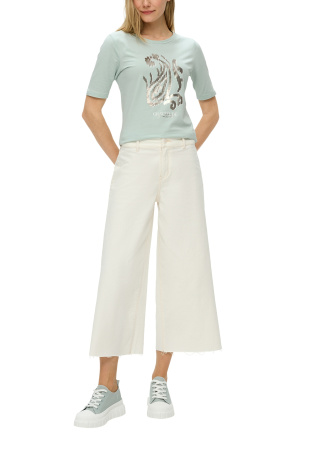 Хлопковая стрейчевая футболка с принтом S.Oliver