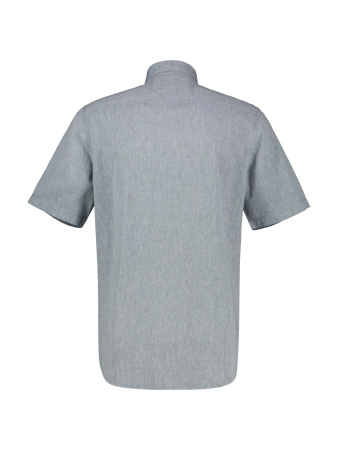 Сорочка из смеси льна и хлопка сине-серая Lerros