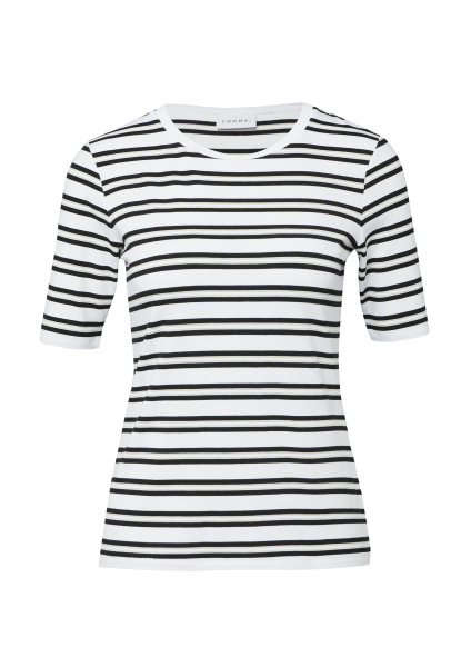 Футболка в полоску из эластичной вискозы Comma