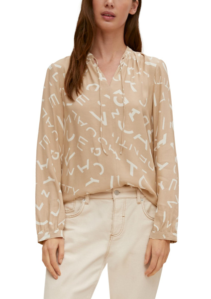 Блуза из вискозы с завязками на горловине CommaCi