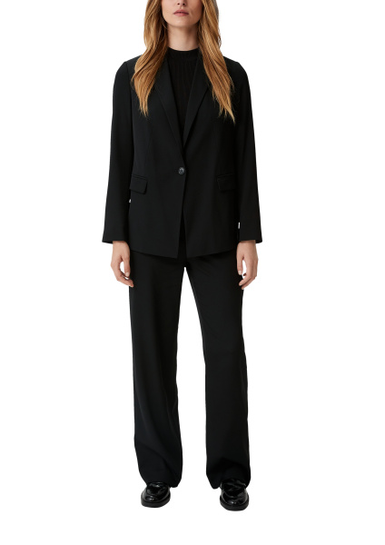 Черный удлиненный блейзер Comma