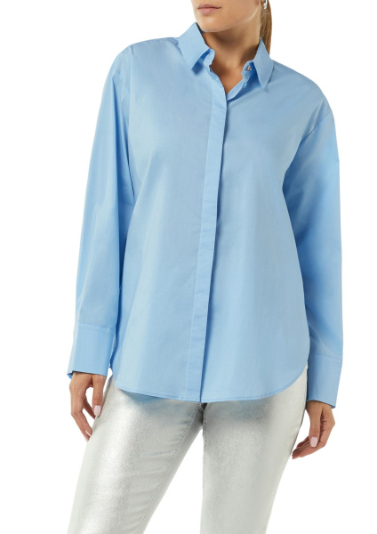 Блуза из хлопка голубого цвета Comma