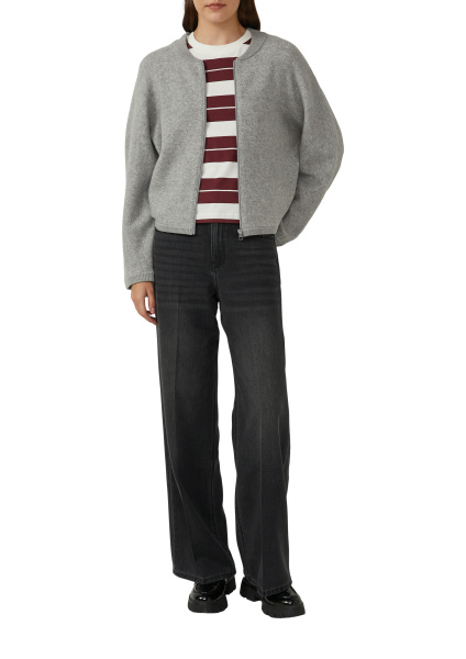 Кардиган из мягкой полушерстяной ткани с манжетами в рубчик S.Oliver