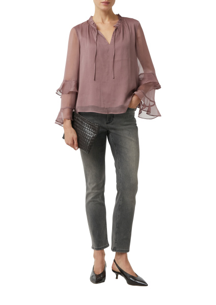 Блузка с женственными воланами из креп-шифона Comma