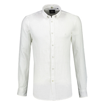 Белая сорочка из льна с длинным рукавом Lerros