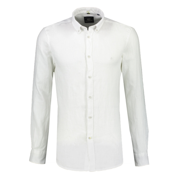 Белая сорочка из льна с длинным рукавом Lerros