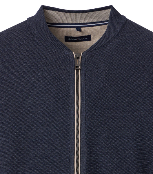 Кардиган на молнии темно-синего цвета Casa Moda