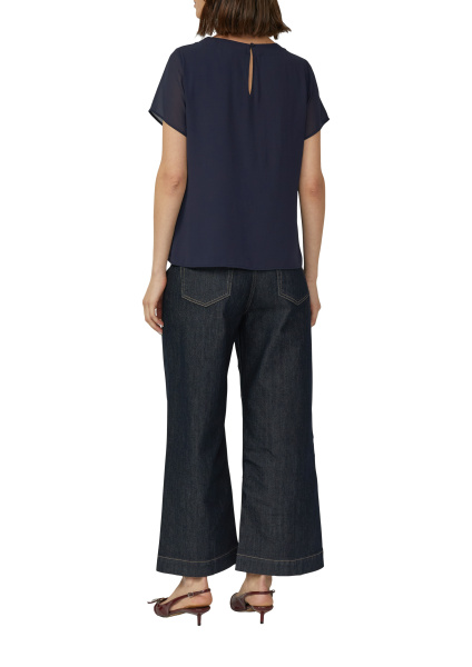 Воздушная шифоновая блузка со сборкой на горловине S.Oliver