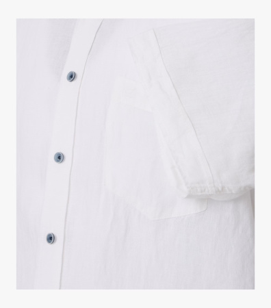 Белая льняная сорочка с коротким рукавом Casa Moda