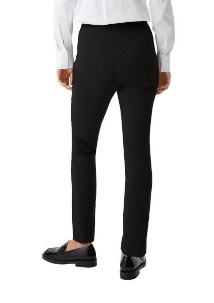 Узкие черные брюки с разрезами внизу Comma