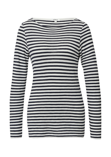 Хлопковый лонгслив в полоску S.Oliver