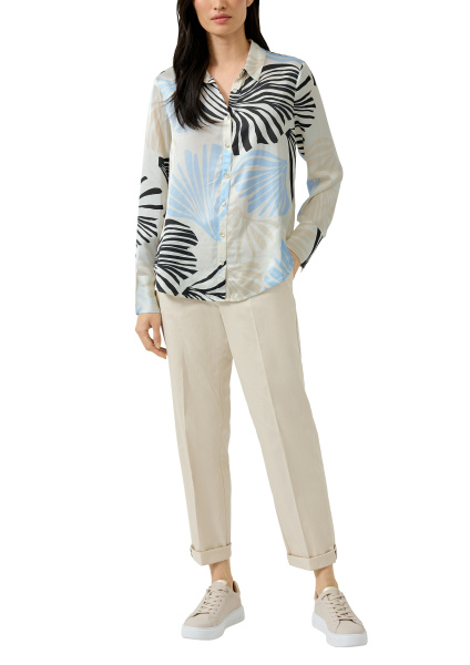 Блузка из вискозы с принтом и оптикой атласа S.Oliver