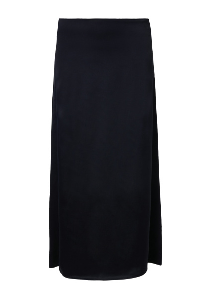 Сатиновая юбка-миди темно-синего Comma