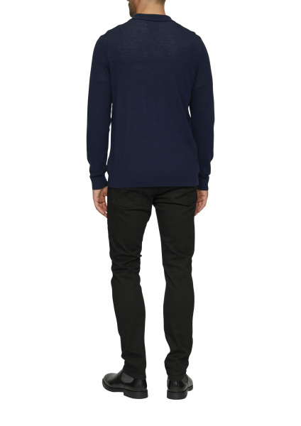 Джемпер с воротником поло из 100% шерсти S.Oliver