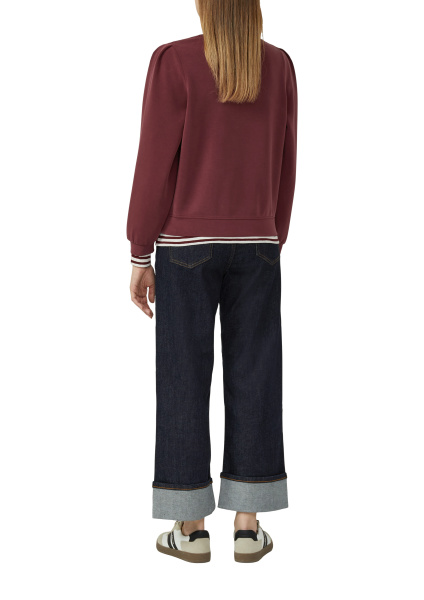 Свитшот из скубы цвета бордо S.Oliver