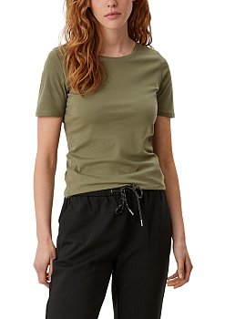 Базовая хлопковая футболка хаки S.Oliver