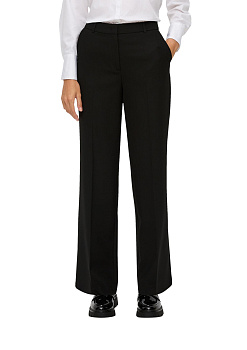 Черные широкие брюки из костюмной ткани S.Oliver