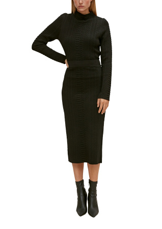 Фактурная черная юбка из смеси вискозы Comma