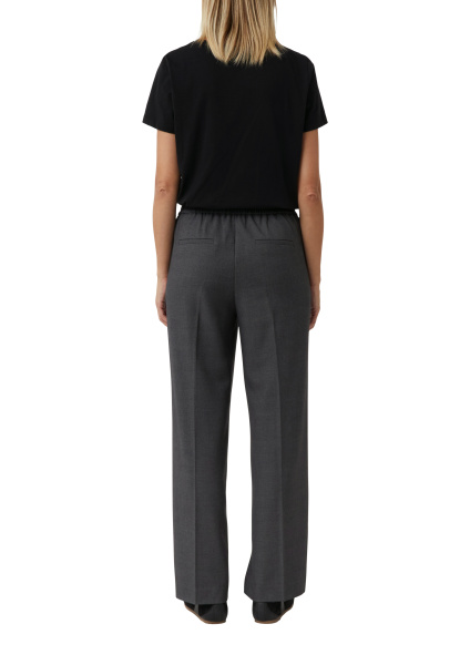 Серые брюки прямого кроя с поясом на завязке Comma 