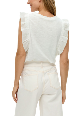 Футболка с оборками белого цвета S.Oliver