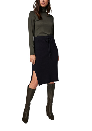 Трикотажная темно-синяя юбка с добавлением шерсти Comma