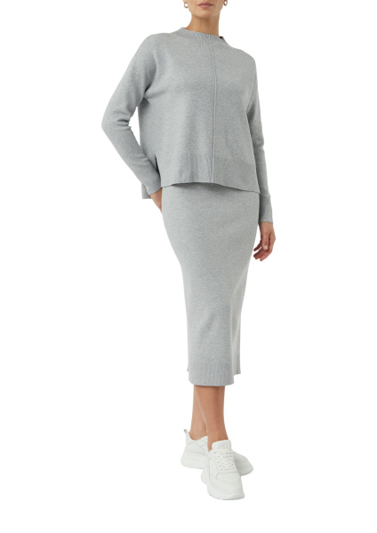 Трикотажная юбка-миди жемчужного цвета Comma