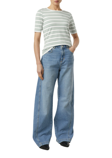 Футболка в полоску из эластичной вискозы Comma