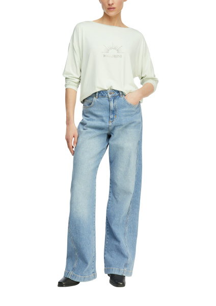 Лонгслив из вискозы с инкрустацией Comma