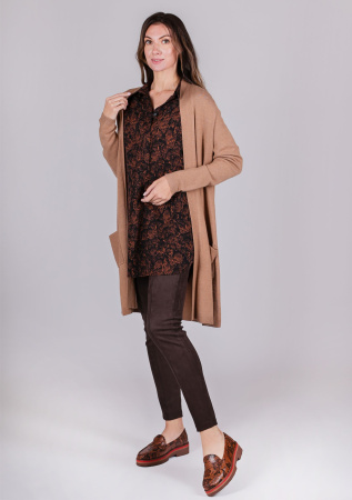 Песочный кардиган с карманами Comma