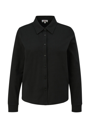 Рубашка из джерси свободного кроя черная S.Oliver