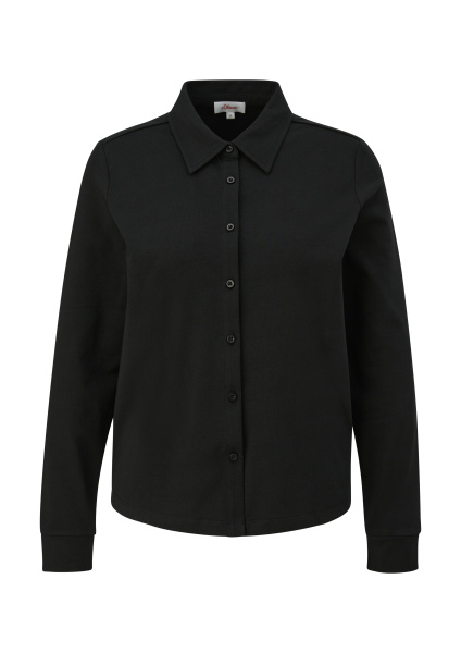 Рубашка из джерси свободного кроя черная S.Oliver