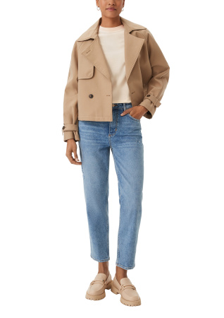 Футболка из вискозы с коротким рукавом бежевая CommaCi