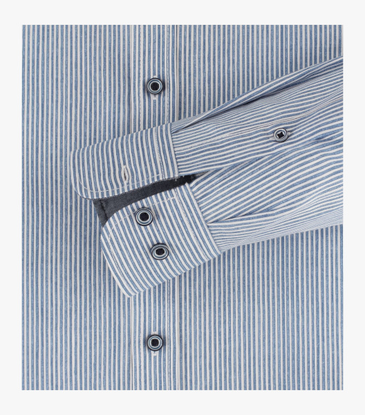 Сорочка с длинным  рукавом в вертикальную полоску Casa Moda