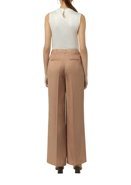 Широкие летние брюки из смеси вискозы и льна Comma