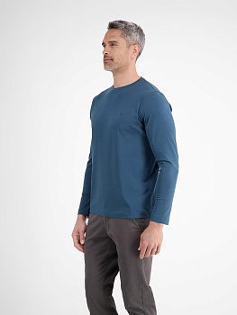 Базовый лонгслив синего цвета Lerros