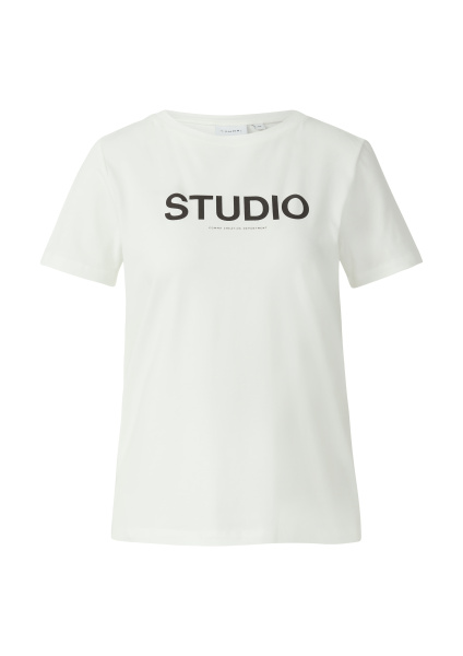 Футболка с принтом из смесового хлопка Comma