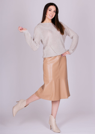 Юбка из эко-кожи песочного цвета Comma
