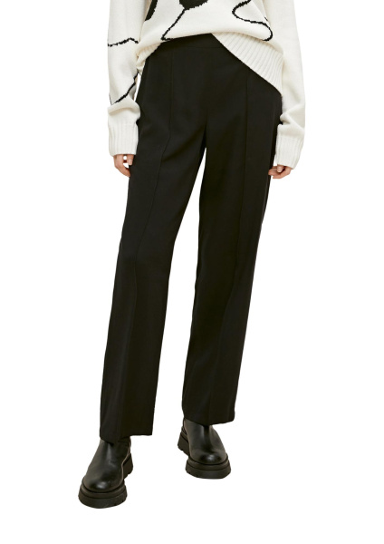 Брюки из струящегося хлопка на резинке CommaCi