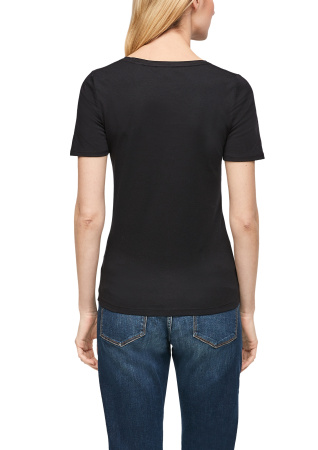 Базовая хлопковая футболка черная S.Oliver