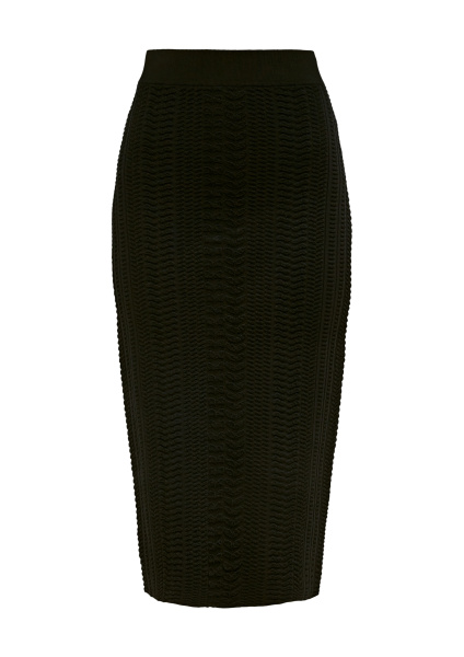 Фактурная черная юбка из смеси вискозы Comma
