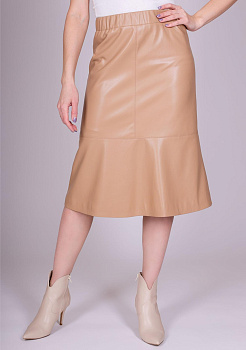 Юбка из эко-кожи песочного цвета Comma